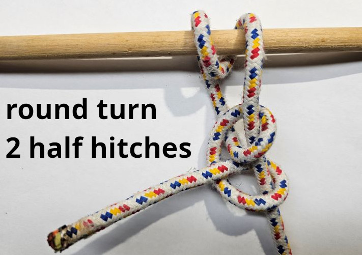 Round turn, 2 half hitches